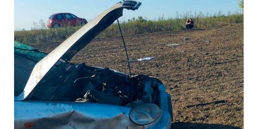 Автомобіль Daewoo Lanos після ДТП поблизу Шполи