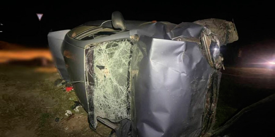 Daewoo Lanos після ДТП поблизу села Вільховець