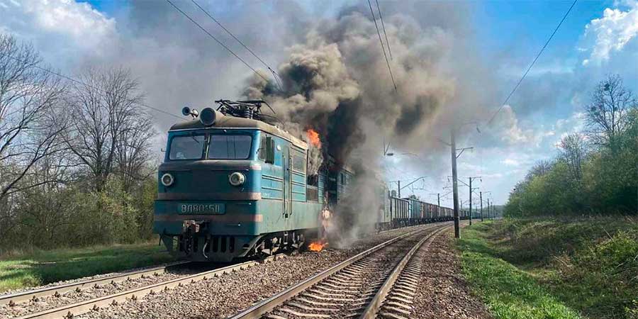 Пожежа у локомотиві електротяга