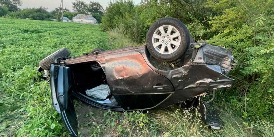 Toyota Camry після ДТП у селі Соколівка