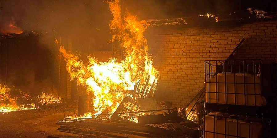 Пожежа на підприємстві на вулиці Чорновола