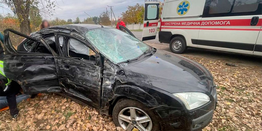 Ford Focus після ДТП у селі Степанці
