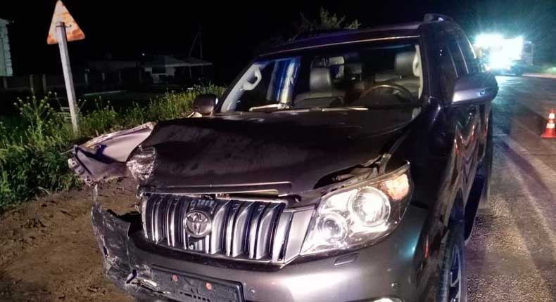 Toyota Land Cruiser Prado після ДТП у селі Хутори