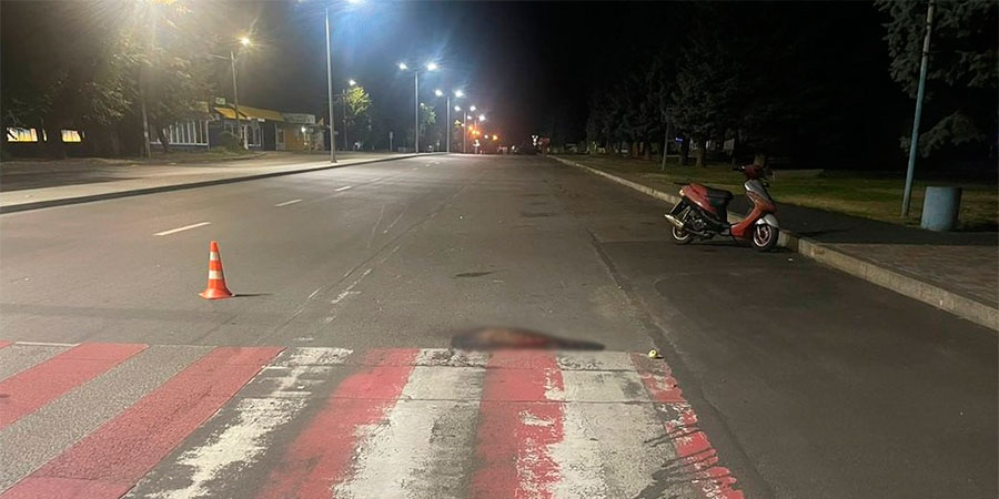 Місце наїзду скутера на жінку у Золотоноші