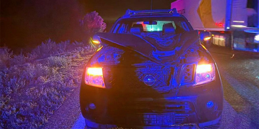 Nissan Navara після наїзду на пішохода біля села Дубіївка