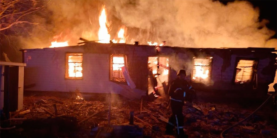 Пожежа у Черкаському районі у результаті падіння уламків