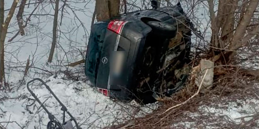 Opel Zafira після ДТП поблизу села Максимівка