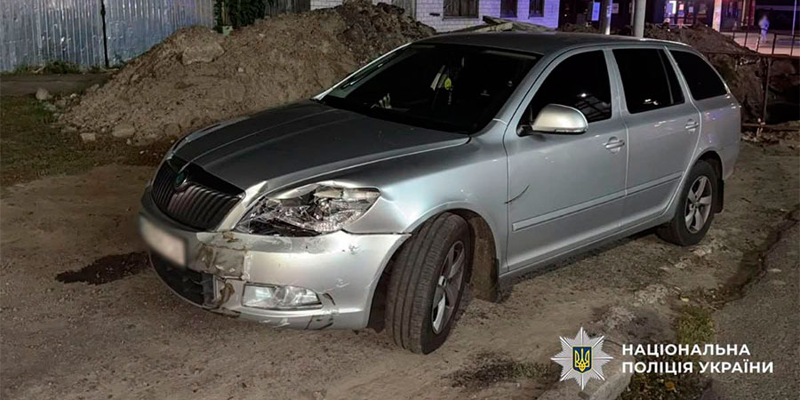 Skoda Octavia після ДТП у Черкасах